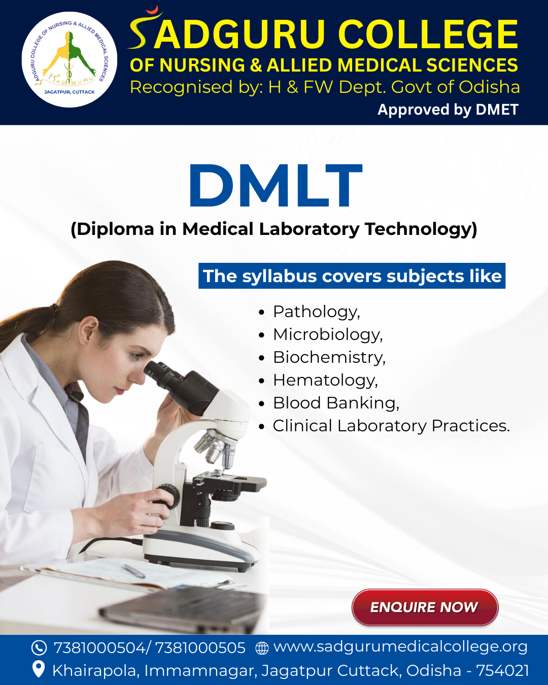 (Diploma in Medical Laboratory Technology)